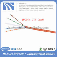 Naranja 1000FT 4pairs Cat6 Cable de red UTP